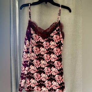 Halogen Cami, maroon colored, size large. 100% polyester